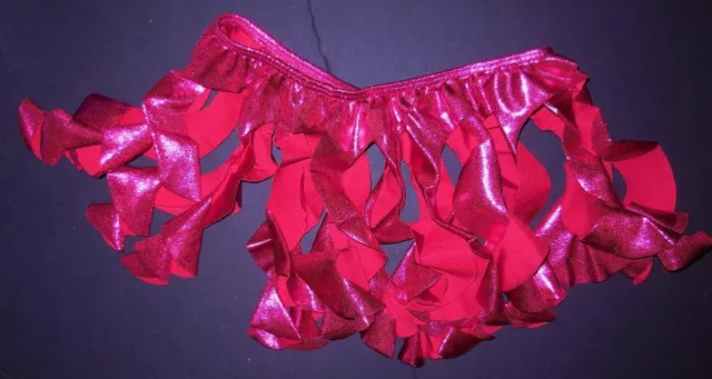 NWT Spiral dance costume Foil spandex skirt Hot Pink Girls sizes Wolff Fording