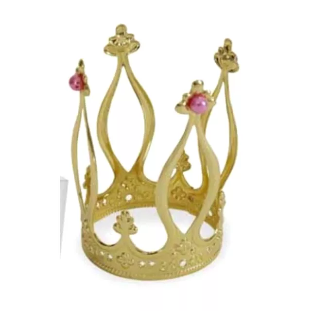 Krone gold m. Perlen rosa Prinzessinnenkrone Kostüm Krönchen Märchen 1261954F13
