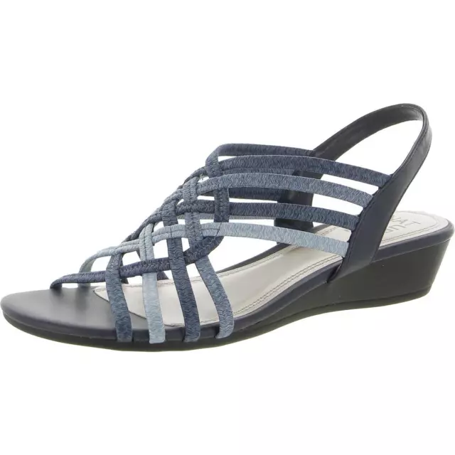 Naturalizer Womens Remix Navy Wedge Sandals Shoes 7.5 Medium (B,M) BHFO 5959