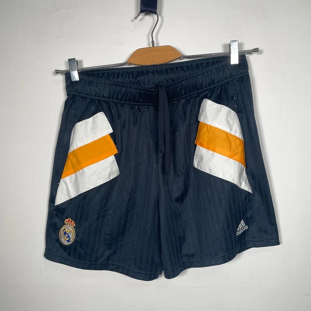 REAL MADRID Pantaloncini Sportivi da Calcio Adidas Vintage Blu con Logo Taglia L