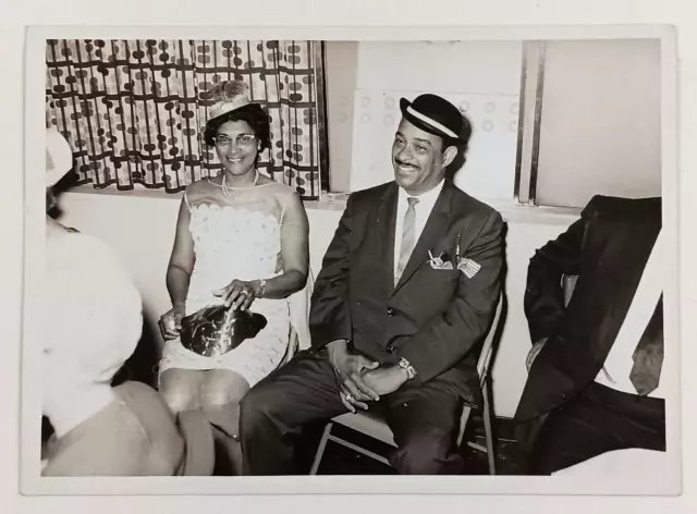 1960s African American Husband Wife Party Hats Couple Vintage Photo