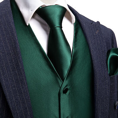 Gilet casual gilet casual da uomo verde massello set cravatta normale da tasca