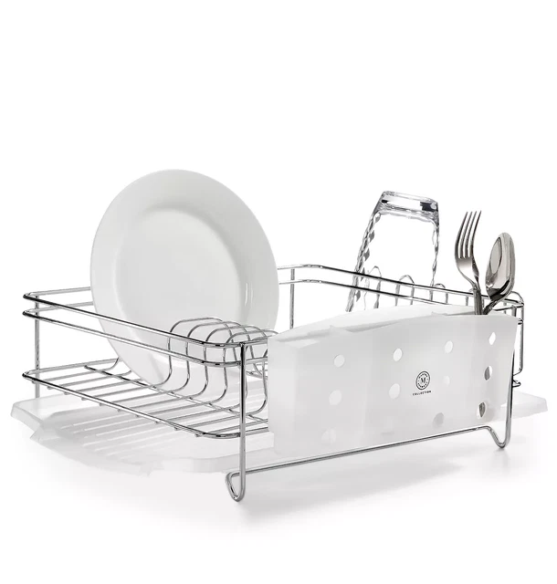 Martha Stewart Collection Dish Drying Rack with Utensil Cup and Tray