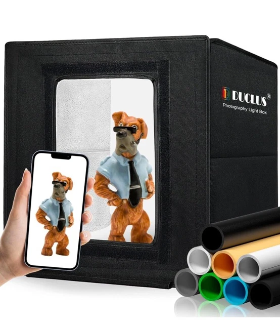 Light Box Fotografico 30x30cm Con Luci LED | 8 Sfondi Per Foto Professionali