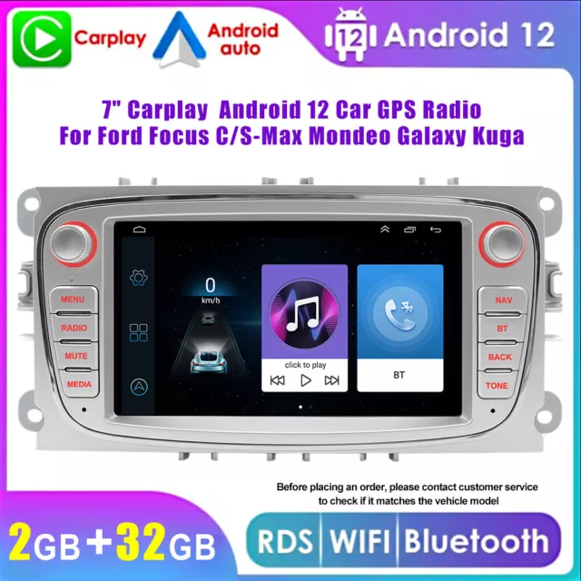 7" Android 12 For 08-11 Ford Focus Carplay Car Radio Stereo GPS Navi WIFI 2+32G
