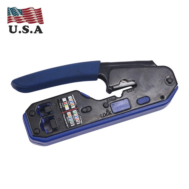 NETWORK CRIMP RJ45 Crimping Tool For Cat6 Cat5 Cat5e Modular Plug EUR