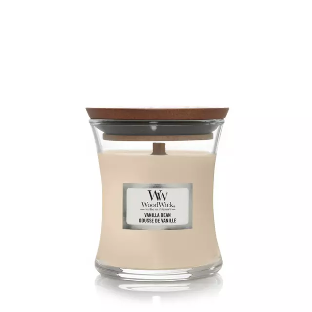 WoodWick Candle Vanilla Bean Mini Hourglass Scent Decor Gift Fragrance