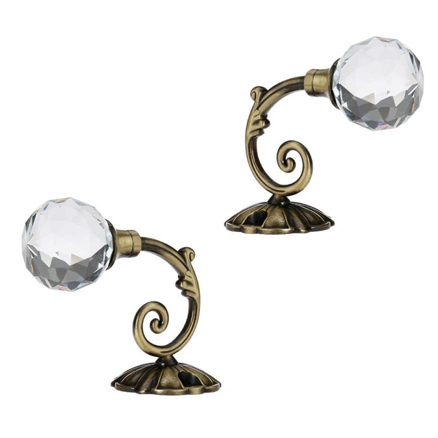 2 Pcs Shower Curtain Hook Drapery Holdback Vintage Home Decor Diamond Hooks