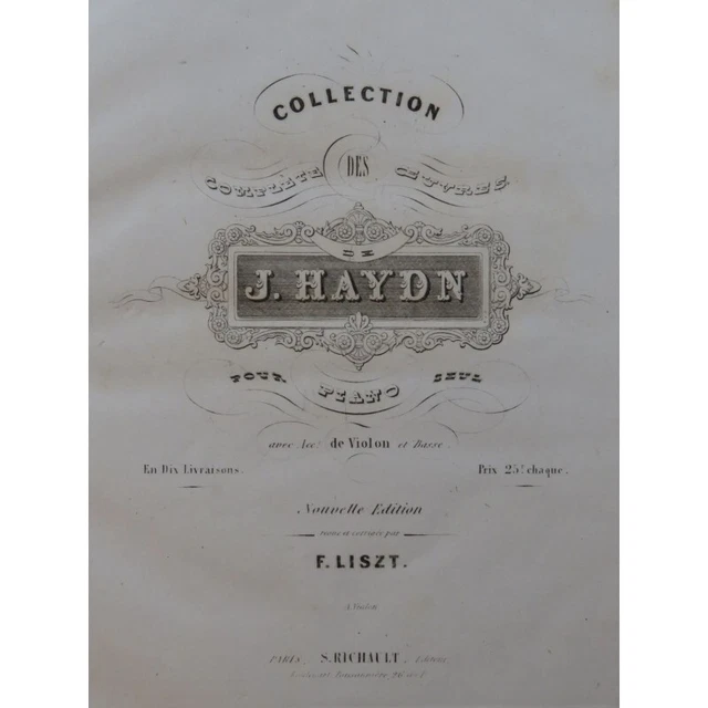 HAYDN Joseph Huit Sonates pour le Piano ca1860