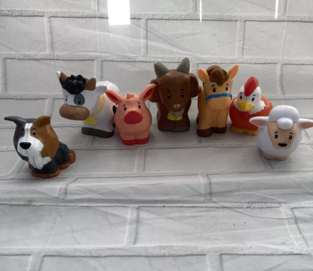 LittlePeople Animals 7 Figures Bundle Chicken Dog Horse Cow Goat Pig Sheep Marks