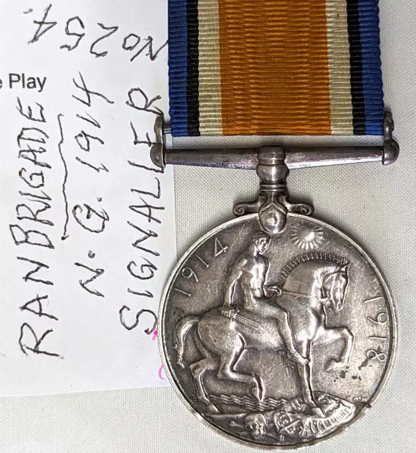 WW1 Royal Australian Naval Brigade medal Stoker W. Hill 254 RANB