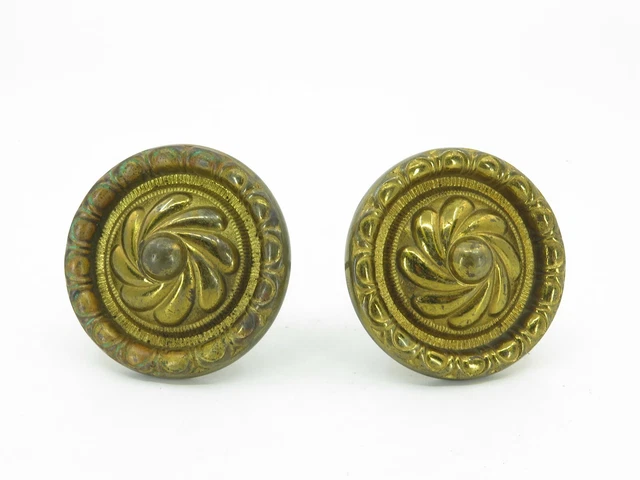 Antique Solid Brass Curtain Drapery Tie Backs 3" Diameter 9 ounces each