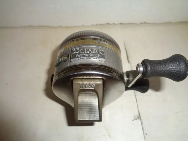 VINTAGE ZEBCO 33 Classic Ball Bearing Spin Cast Fishing Reel Made