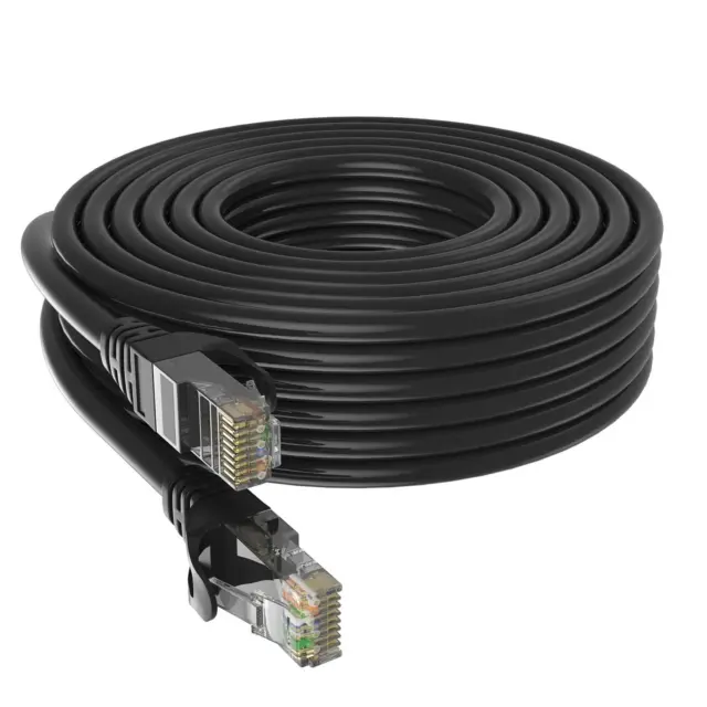 Cat6 Ethernet Cable, 100Ft 30M Black - RJ45, LAN, 24AWG UTP CAT 6, Network, Patc