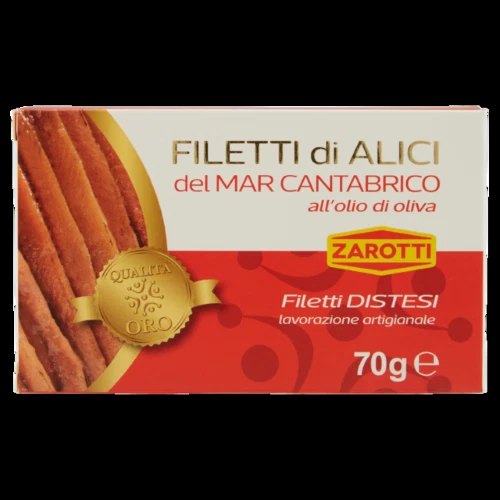 Zarotti Filetti Alici Del Mar Cantabrico All'olio Di Oliva 70gr