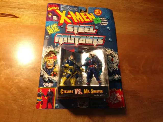 X-Men Steel Mutants Cyclops Vs. Mr. Sinister Toy Biz Poseable Action Figures New