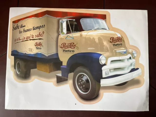 Mexican PEPSI COLA RETRO Soda Promo Sign Bumper Sticker Delivery Truck 2018 18"