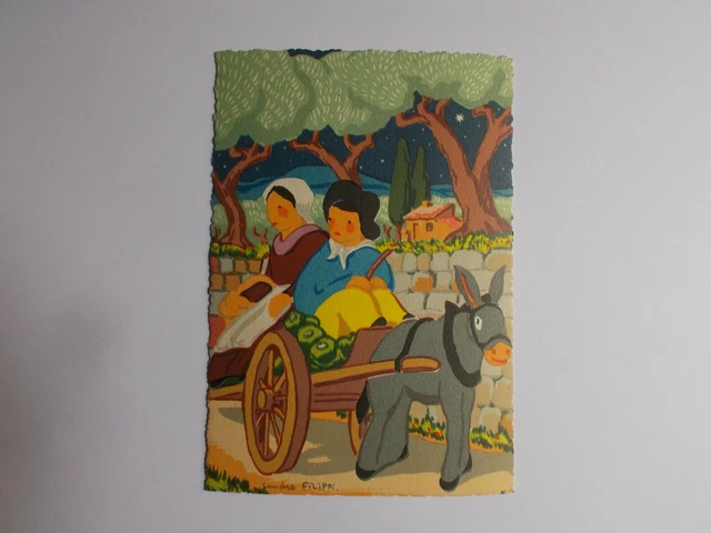 Cartolina Presepe Da Provenza - La Carrello Del Jardinier- Da André Filippi