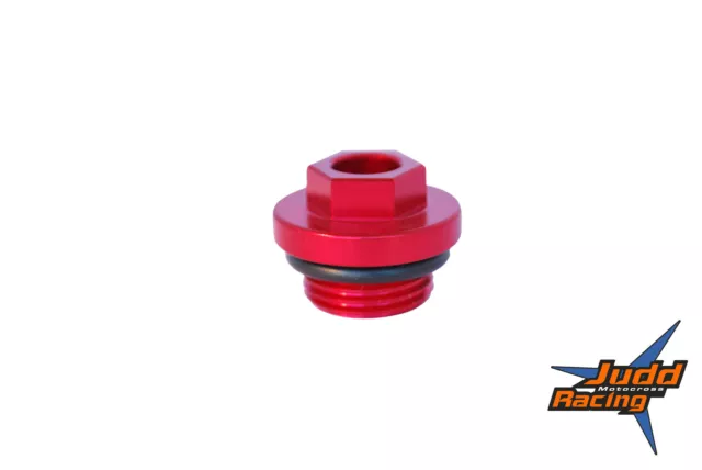 BILLET ALLOY OIL FILLER PLUG - RED - SUZUKI & KAWASAKI models