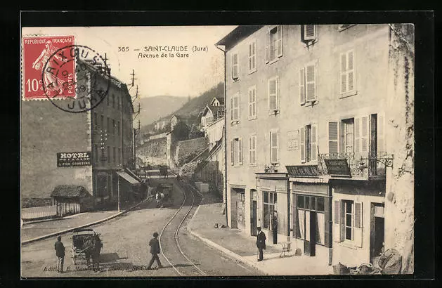 CPA Saint-Claude, Avenue de la Gare 1909