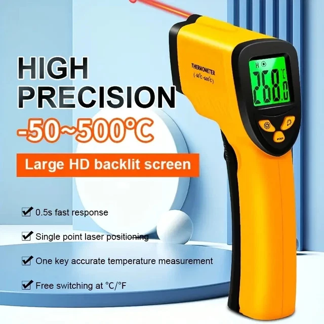 1pc Handheld Thermometer Industrial Temperature Measuring Gun