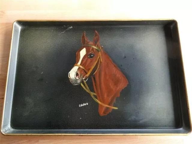 Hand Painted Tray With Horse * Meyer's Of Lexington Kentucky