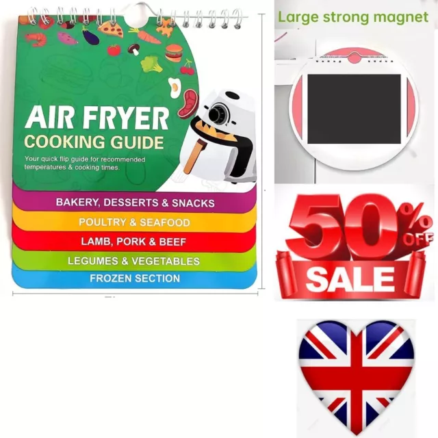 Air Fryer Cooking Guide Cheat Sheet Magnetic Air Fryer Cooking Times Chart