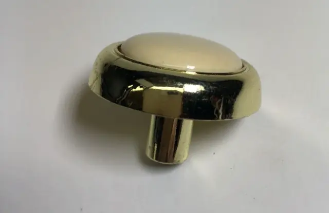 10 Amerock BP1921-PBA Round Polished Brass Almond Ceramic Center Cabinet Knob 3