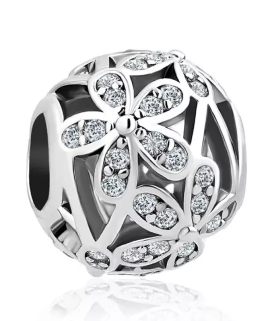 Ball of Flowers Charm Pendant 925 Sterling Silver NEW