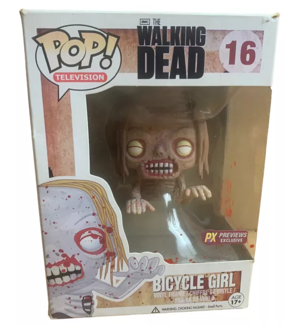 Funko Pop! Vinyl The Walking Dead Bicycle Girl PX Exc Bloody #16 Uk Seller