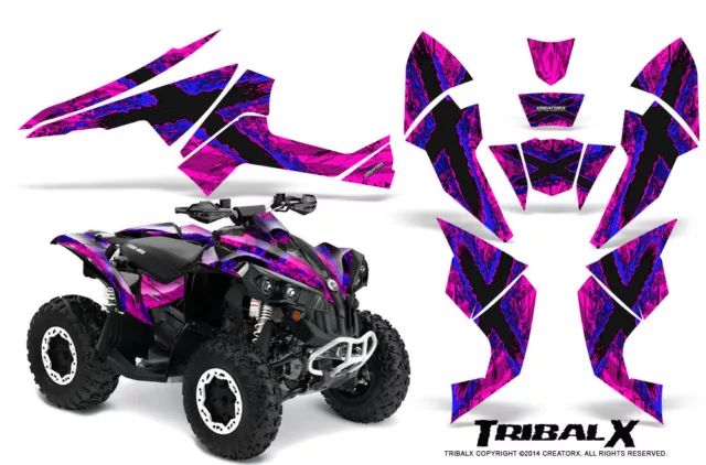 Can-Am Renegade Graphics Kit by CreatorX Decals Stickers TRIBALX BLUE-PINK