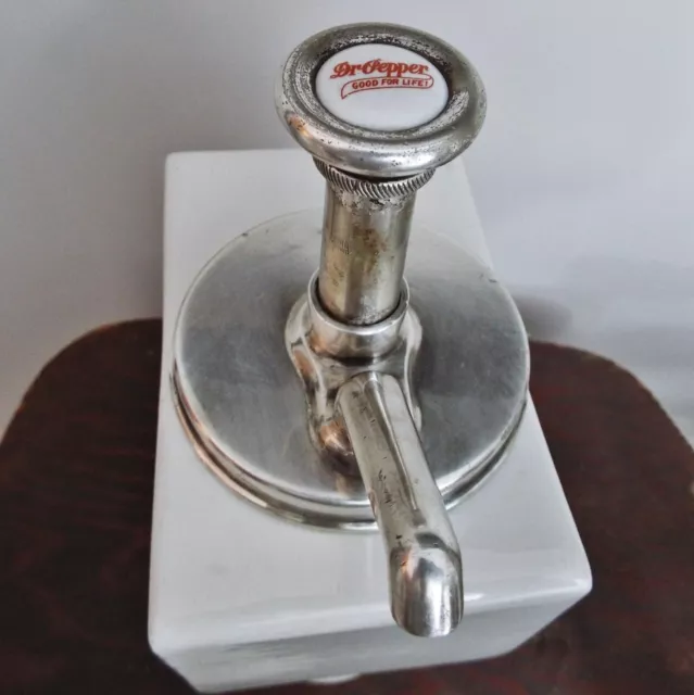 Vintage Dr Pepper Soda Fountain Syrup Pump / Dispenser Porcelain Tank