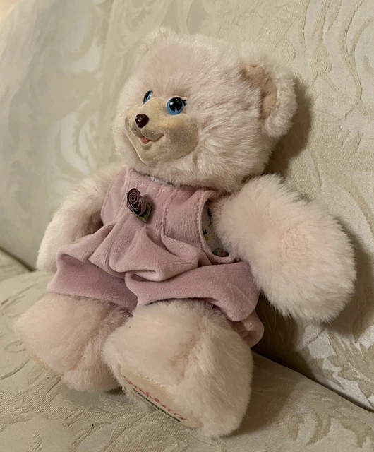 Sarah Berry Fisher Price Teddy Bear Plush Purple Pink Lavender Flower 9” MINT!