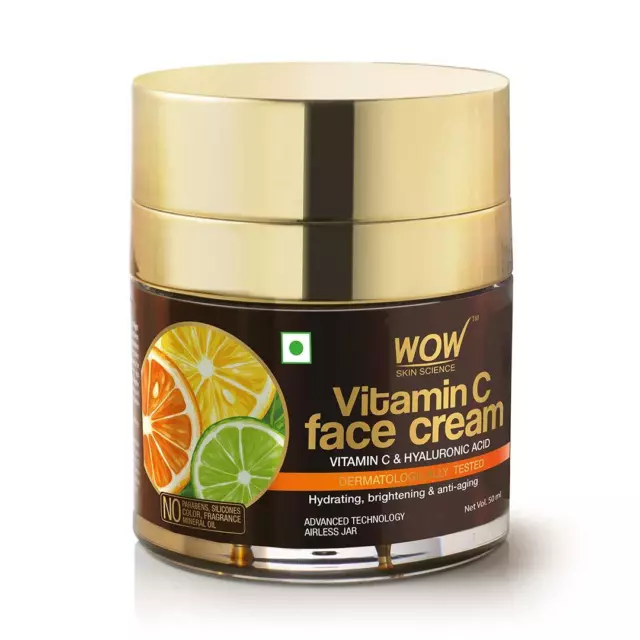 WOW Skin Science Vitamin C Face Cream Oil Free Quick Absorbing For All Skin 50ml