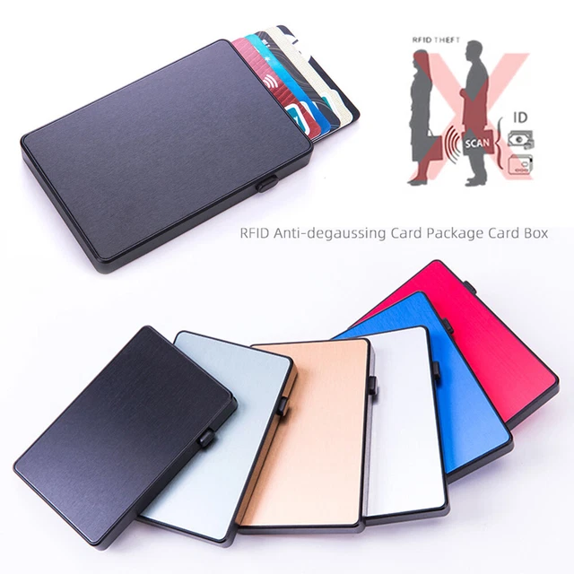 Anti-theft Automatic Card Box Aluminum Alloy Card Wallet Credit Card Case Thin