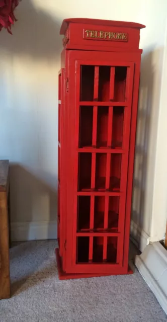Retro Style London Telephone box - Cd Dvd storage cabinet Solid Wood Handmade 3