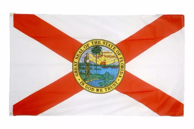 Florida Flag 5 x 3 FT - 100% Polyester With Eyelets - American State Flag