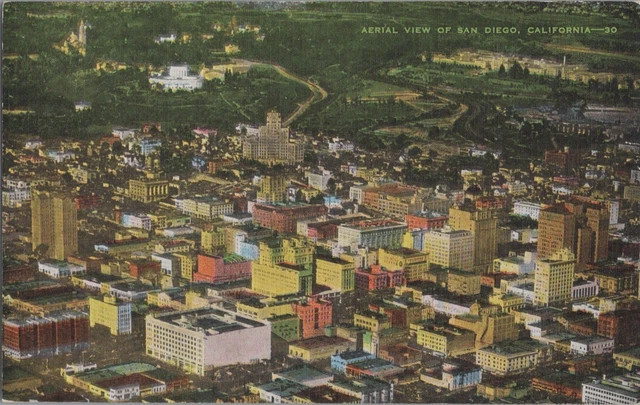 Postcard Aerial View of San Diego California CA