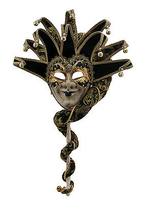 Mask from Venice Joker IN Stick And 10 Spikes Black Golden Top Quality 316 VG3