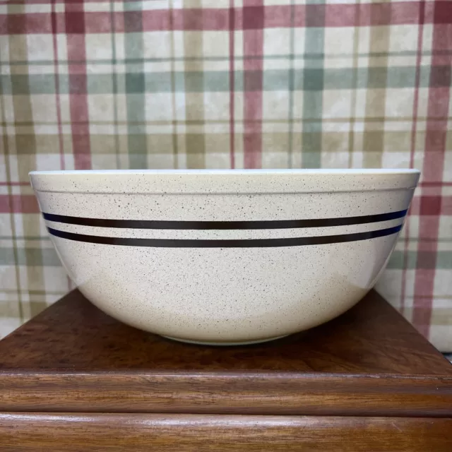 Pyrex Brown Stripe Large Mixing Bowl Speckled Promotional 404