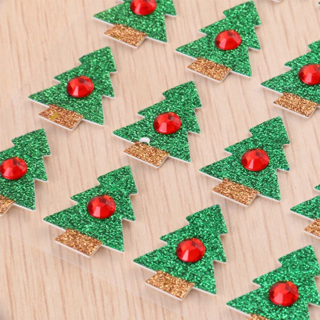 2x Glitter Aufkleber Weihnachten Fenster Klammert Weihnachten Kleine Geschenke 3