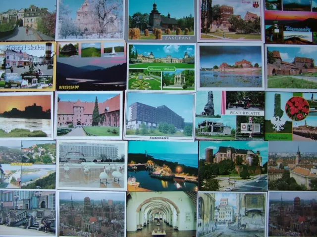 100 Unused Postcards of POLAND. Modern size. 1970's/80's onwards.