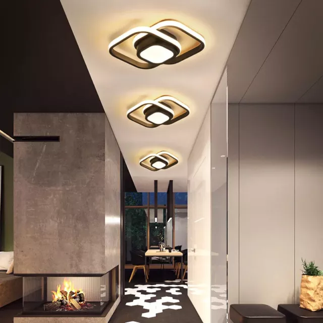 Small Indoor LED Ceiling Light Design Ceiling Lamp 2 Rings Modern Fixtures