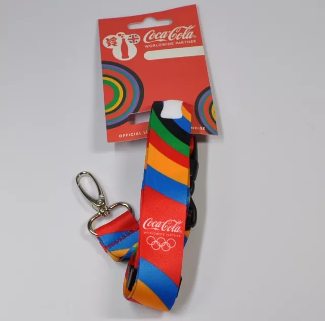 Coca-Cola Schlüsselband London Olympia 2012 Coke Olympic Lanyard weiße Flasche