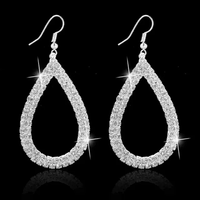 Luxury Fashion Pop Jewelry Claw Chain Rhinestone Water Drop Earring Holiday Gift
