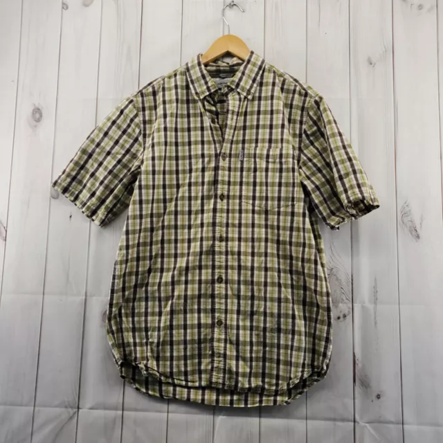 Carhartt Shirt Mens Medium Multicolor Plaid Button Down Short Sleeve Cotton