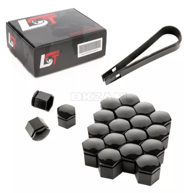 20x Jantes Vis de Roue Caches Hexagonal 19mm Noir Brillant pour Opel Voiture