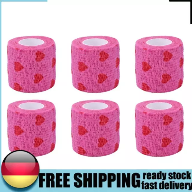 Rose Red Heart Rolls Bandages Practical Elastic Wound Tapes for Pets Animal (M)