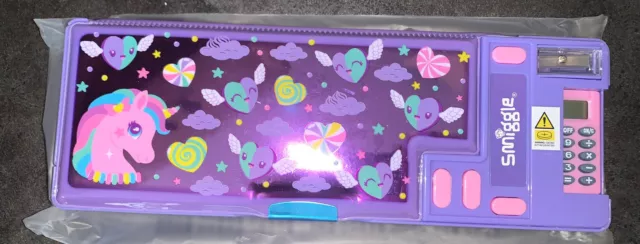 Smiggle Pop Out Pencil Case With Calculator - Unicorn Lilac - Brand New