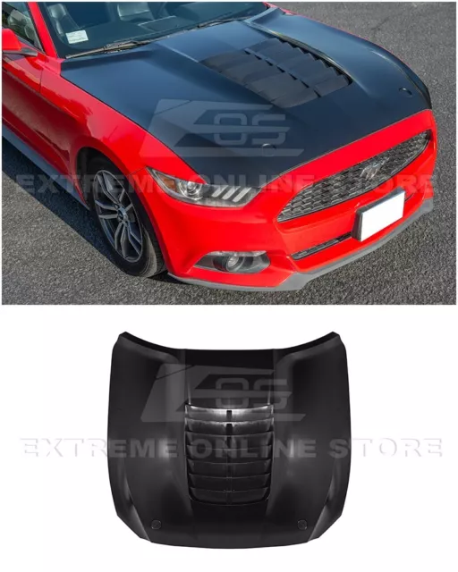 For 15-17 Ford Mustang GT500 Style Aluminum Primed Front Air Vented Hood Cover